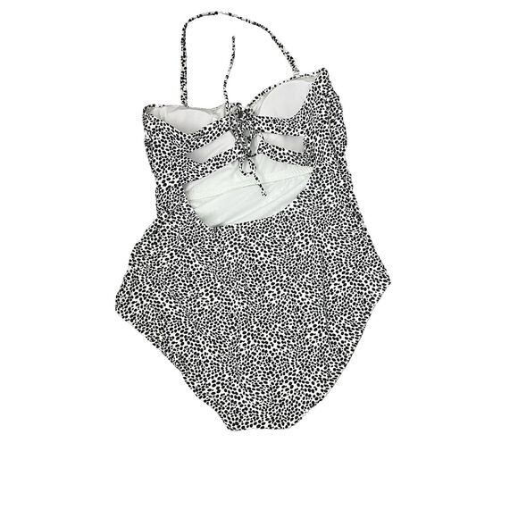 Decree Women's Halter One-Piece Adjustable Back Swimsuit in Dalmatian Print (2X) - Picture 2 of 3